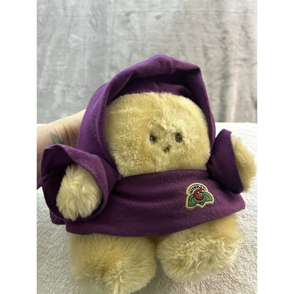 Vintage Chubbles Plush Bear PURPLE Cloak Stuffed Toy 1980s Light Sound WORKS